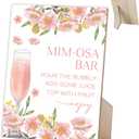 2 x Blush Pink Floral Mimosa Bar Sign,for Wedding Reception & Event Party,Table Centerpieces for Party Event,Bridal Shower Decorations,Mimosa Bar Decor,Wedding Party Sign,Wood Signage With Stand,2
