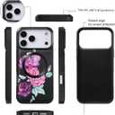 Crossbody Wallet Case for iPhone 17 Pro Max 6.9", Magnetic Detachable PU Leather Case with RFID Blocking Card Holder, Wristlet & Shoulder Strap, Flip Zipper Clutch Purse for Women - Black F