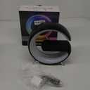 Smart LED Table Lamp, 4-in-1 Wireless Charger, Night Light, Alarm Clock, and Bluetooth Speaker with App Control for Bedroom, Office, and Home Decor (Black)