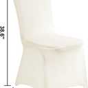LZY Spandex Chair Cover Stretch Slipcovers for Wedding Party, Dining Banquet Chair Decoration Covers (Ivory, 20)