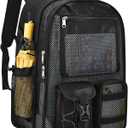 Mesh Backpack for School,with Inner Laptop Compartment,Semi-transparent Bookbag with Bungee and Comfort Padded Straps for Beach, Swimming, Sports, Work, Travel-Black