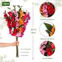 RECUTMS Hanging Plants Flowers for Outdoor Silk Bougainvillea (Mixed Color, Bougainvillea 12 Bundles)
