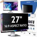 Peslv Computer Privacy Screen 27 Inch for 16:9 Widescreen Monitor, Removable 27inch Anti Blue Light Anti Glare Monitor Privacy Filter Shield (23 9/16" x 13 1/4")