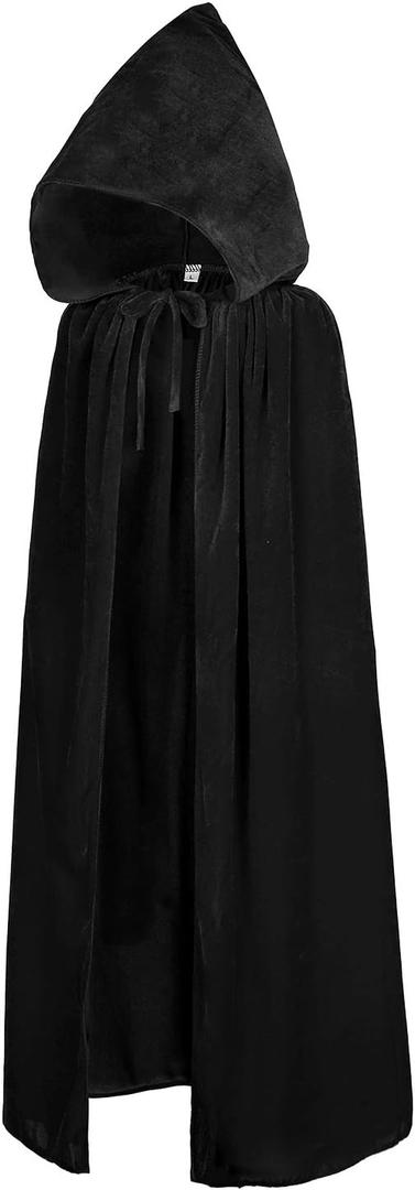 ALIZIWAY Kids Hooded Velvet Cloak Cape for Halloween Christmas Cosplay Costumes 8-16 Years 04BL
