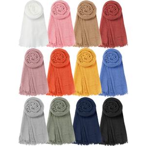 SATINIOR Hijab Scarf for Women Soft Cotton Head Scarf Long Head Wraps Lightweight Shawl Turban for Women 35.5 x 70.9'' (Bright Colors)