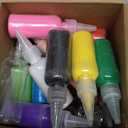 Shappy 12 Pack Sand Art Kits Include 12 Pcs 1.7 oz Plastic Sand Art Bottles, 12 Colored Arts Sands, 5 Mini Funnels for Wedding Birthday Party Decoration Arts Crafts Supplies (Plastic Cap)