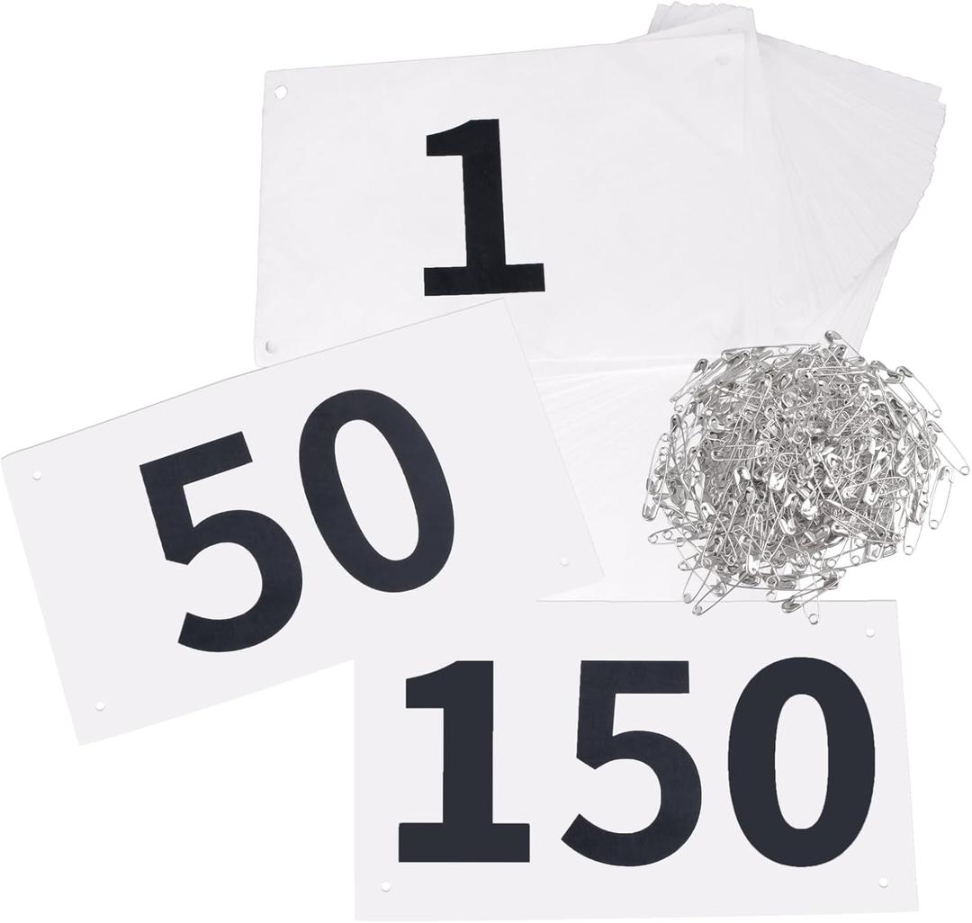 TRIWONDER Race Bibs Running Numbers with Safety Pins, Tyvek Large Numbers 4"x7" for Marathon Runners Events Sports Games
