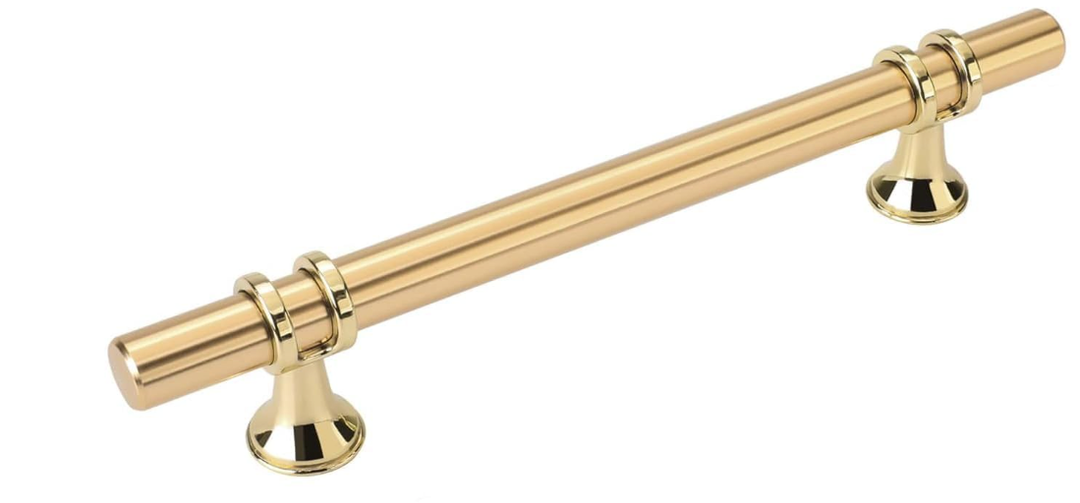 Cabinet Handles Drawer Pulls and Knobs, 10Pack Gold 5inch Hole Center, Kitchen Hardware for Dresser Handle Zinc Alloy Furniture Pull 6 Inch