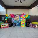 6 Pcs 80s 90s Large Stand Party Decorations Set with Sturdy Bases Big Yard Sign for Themed Party Baby Shower, Photo Booth Props Indoor Outdoor