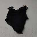 BERLOOK Womens Sexy Floral One-Piece Swimsuit Tie Slimming Bathing Suits Push Up Swimwear (Black)