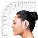 200 Pcs Ear Covers for Shower 1.97x0.7" Disposable Ear Covers for Hair Dye, Stretchable up to 4.6" Splash-Resistant, Lightweight Plastic, Comfortable to Wear | Suitable for Home, Spa, and Travel