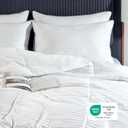 Bedsure Duvet Insert King Size - Lightweight Comforter, Quilted Cooling Duvet Insert, Down Alternative Summer Comforter with 8 Tabs, Ultra Soft Blanket, Striped, King, White, 90x102 inches