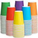 Kochorie 144 Pieces Rainbow Paper Cups 9 Oz Disposable Coffee Paper Cups Multicolor Party Cup Beverage Drinking Cup for Wedding, Birthday, Holiday Party, DIY, and Picnic