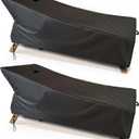 SIHAIAN Chaise Lounge Cover Waterproof Patio Lounge Chair Cover UV Resistant Lounger Covers Dust-Proof Outdoor Lounge Chair Covers 2Pack Patio Furniture Covers 78Lx32Wx35H in Black