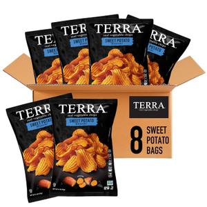 Terra Vegetable Chips, Sweet Potato with Sea Salt Vegetable Chips, 2 Oz (Pack of 8) BBD: 12-25-25