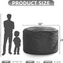Hobestluk 5FT Bean Bag Chair Giant Bean Bag Chairs for Adults Large Bean Chairs with Removable Cover, Beanbag Chair with Filler, Adult Bean Bag Chairs for Living Room, Bedroom, 5FT - 50" x 50" x 24"