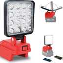 Cordless LED Work Light Compatible with Milwaukee M18 Battery, 5400 Lumens LED Flood Light with Double USB Charging, Battery Lights for Emergency, Construction, Garage, Job Site, Workshop(No Battery)
