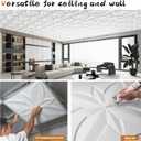 WOWSTAR 12-Pack 24"x24" Drop Ceiling Tiles, Waterproof Glue Up Ceiling Decor, White