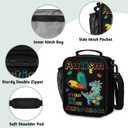 Bardic Dinosaur Lunch Box for Boys Girls - Autism Awareness Reusable Insulated Lunch Bags for Kids - Large Capacity Cooler Back to School Lunch Thermal Meal Tote Kit