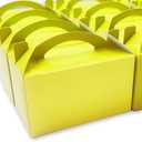 TIMESEEK 30-Pack Buttercup Yellow Gable Treat Boxes with Handles, 6" Pop-Up Party Favor Gift Boxes for Birthday,Wedding,Baby Shower, Eco-Friendly Candy,Cookie,Goodie Bags for Kids, Bachelorette Decor