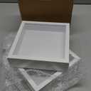 2pcs 6x6 Shadow Box Frame, 3D Picture Frame Display Cas with Real Transparent Glass for Photos, Memorabilia, Crafts, Souvenir, Wedding Memories, Baby Items - White/ 1.2 Inch Depth