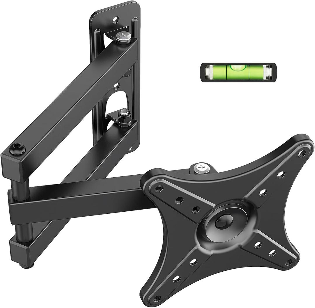 IWORKBOARD Full Motion TV Monitor Wall Mount Bracket for Most 13-32 Inch LED LCD Flat Curved Screen, Max VESA 100x100mm up to 33lbs, 360 Rotation Swivel Tilt ExtensionAdjustable Articulating Arms