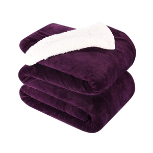 NANPIPER Queen Size Sherpa Blanket, Soft Fleece Throw for Bed, Reversible Thick Fuzzy Blanket for Winter (Purple)