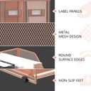 DALTACK Desk Organizers Metal Magazine File Holder with 5 Vertical Compartments Folder Storage Binder Organizer for Office Home School Organization, Rose Gold, Plus