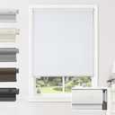 Joydeco No Tools No Drill Window Blinds for Indoor Windows, Blackout Shades Cellular Shades Cordless, No Drill Blinds for Windows, Window Shades for Home, Bedrooms, Doors (White, 55" W x 64" H)