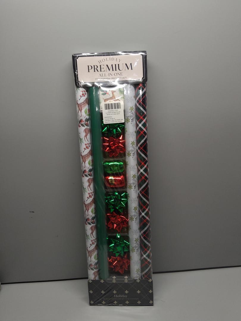 Holiday premium all in one  4 rolls of gifts wrap (30in ×10 ft left)