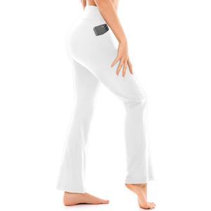 Walifrey Flare Leggings with Pocket for Women,High Waisted Opaque Flare Pants for Yoga Workout (Small, Black)