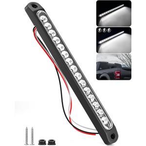 PSEQT 10" LED Trailer Reverse Backup Running Light Bar White Tail Strip Clearance Rear Assembly Waterproof for Pickup Golf Cart Offroad Truck RV, 1Pcs 