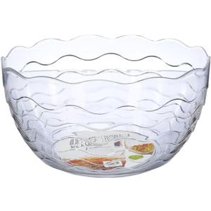 CreativeWare Clear Acrylic Wave Design Punch Bowl, 3.5 Gallon, Large Serving Bowl for Parties