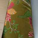 Creative Co-Op Cotton Blend Velvet Printed Pillow with Flowers and Mini Pom Pom Trim, Multicolor, 20 inches x 20 inches