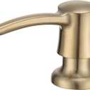 Soap Dispenser for Kitchen Sink, Built in Sink Soap Dispenser Brushed Gold 360 Swivel ABS Pump Head Champagne Gold with 11 Ounce Soap Bottle