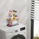 Small Trash Bag Holder,Wall Mount Grocery Bag Holder with Bamboo Top,Suitable for Garbage Bags of 100 Rolls under 13 Gallons,Black