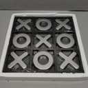 Tic Tac Toe Games, Textured Silver 11.6'', Family Puzzle Table Top Games for All Ages, Kids Birthday Return Gifts Coffee Table Home Decor