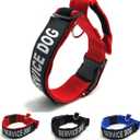 3 Colors 3 Sizes K.9 Service Dog Collar Tactical Collar Adjustable Nylon Basic Dog Collar with Reflective Patch for Small Dogs with 12.5"~15.5" Neck Girth (S, Red, Collar Only)