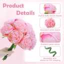10PCS Deep Pink Realistic Silk Peonies Bouquet, Waterproof & UV Resistant Faux Peony Flowers, All-Weather Artificial Stems for Outdoor, Grave, Wedding Centerpiece & Home Decor