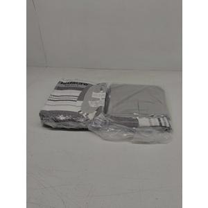 Bedsure Twin Comforter Set 5 Pieces, Frost Grey Striped Bedding Set for All Seasons, Reversible, Cationic Dyeing Bed in a Bag with Comforter, Sheets, Pillowcase & Sham