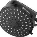 High Flow Filtered Shower Head, HOPOPRO 5 Modes High Pressure Fixed Showerhead with Filter, 2-In-1 Shower Head Filter for Hard Water, Remove 99% Chlorine, Improves Skin Hair Condition (6 Inch Black)