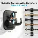 No Drill Curtain Rod Brackets - 20LB, 8 Pack Self Adhesive Curtain Rod Holder, Peel and Stick Wall Hooks, Renter Friendly Upgrades for Apartment, Kitchen, Bathroom, Dorm, Living Room and RV