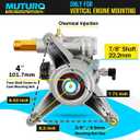 Vertical Pressure Washer Pump 7/8" Shaft, 3000 PSI, 2.5 GPM Replacement Power Washer Pump, Compatible with gcv190, 308653078, Rear facing, M22-14mm Outlet