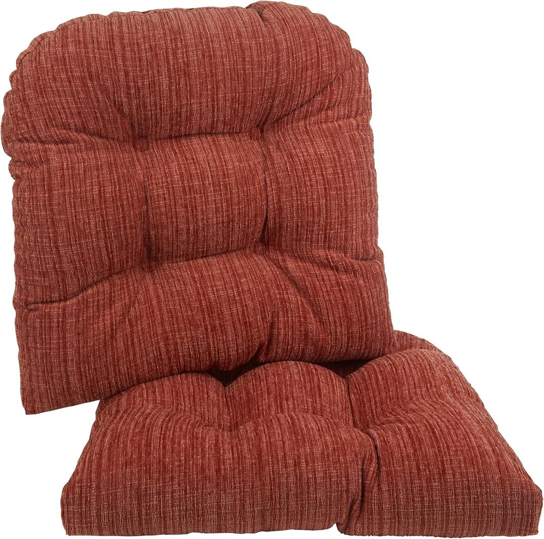 Klear Vu Gripper Overstuffed Universal Non-Slip Dining Chair Cushions for Kitchen Decor or Office Use, U-Shaped Skid-Proof Seat Pad, 17x17 Inches, 2 Count (Pack of 1), Clay