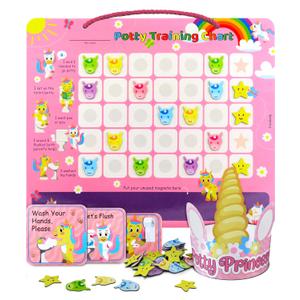 PUTSKA Potty Training Reward Chart for Girls with 35 Reusable Stickers  Potty Chart for Toddlers Girls - Reward Chart for Kids for Toilet Success - Unicorn