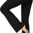 Yvette Flare Leggings Yoga Pants for Women High Waisted Tummy Control Non See Through Gym Workout Bootcut Pants (XX-Large, Solid Black)