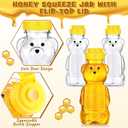 Thenshop 96 Pcs 8 oz Bear Bottle Honey Jar Plastic Honey Squeeze Bottle Empty with Yellow Flip Top Lid for Storing and Dispensing