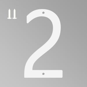 6 Inch White House Numbers for Outside, Metal Letters for Outdoor Signs, Anti-rust Aluminium House Address Letters for Front Door, Office, and Garden Decoration (Number 2)