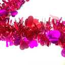 Valentines Tinsel Garland - 66 Ft Rose Red Metallic Heart Shape Valentine's Day Garland Atmosphere Setup for The Confession Scene Tinsel Hanging Twist Hanging Decorations for Party Holiday Supplies