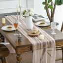 Artoid Mode Pearl Pink Gauze Table Runner 59x120 Inch , Seasonal Sheer Kitchen Dining Holiday Wedding Birthday Baby Shower Table Decor for Home Party